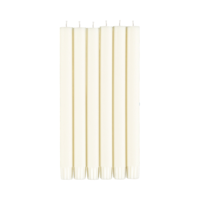 Solid Dinner Candle Stick Set of 6 - Pearl White