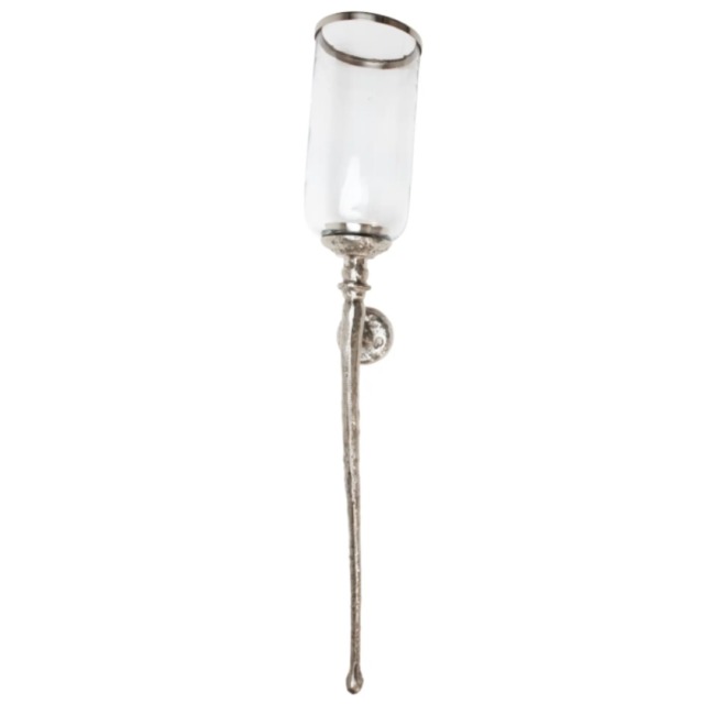 Nickel Hammered Candle Wall Sconce