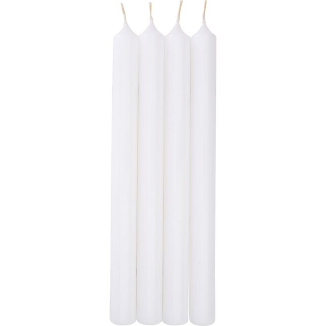 White Taper Candles - Set of 4