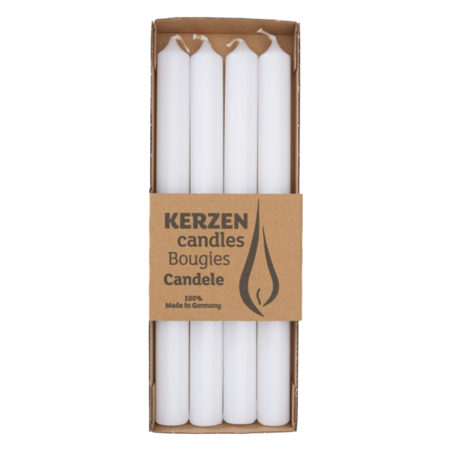 White Taper Candles - Set of 4