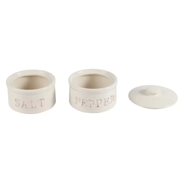 Statement Stacked Salt & Pepper Pinch Pots - White
