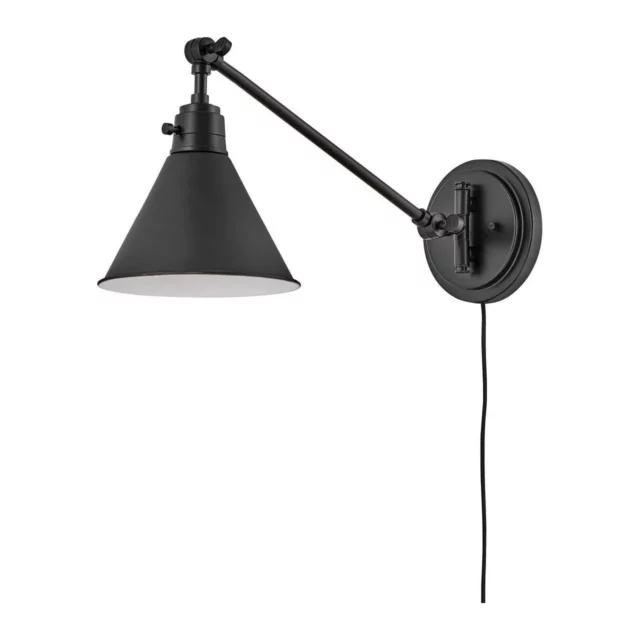 Arti Medium Swing Arm Single Light - Black <BR> Special Order