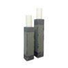Antiqued Rectangular Candle Holder - Tall