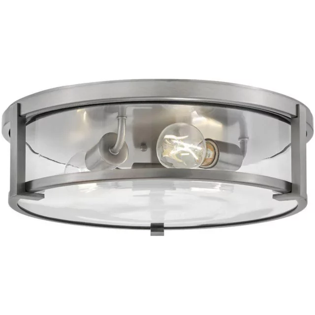 Lowell Medium Flush Mount - Nickel<BR> Special Order