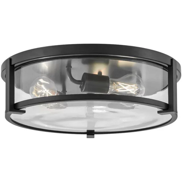 Lowell Medium Flush Mount - Black<BR> Special Order
