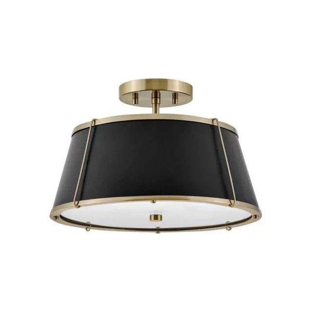 Clarke Semi-Flush Mount - Black<BR> Special Order